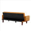 Canapé-lit moderne en cuir synthétique pliable convertible 4 places avec structure en bois massif et pieds en bois amovibles pour le salon et la chambre à coucher