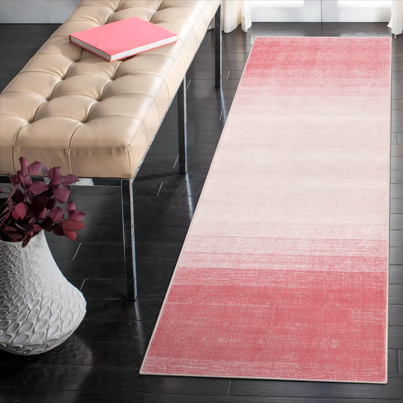 Tapis abstrait moelleux à motif dégradé abstrait avec envers antidérapant, Tapis de couloir 2 pi x 6 pi