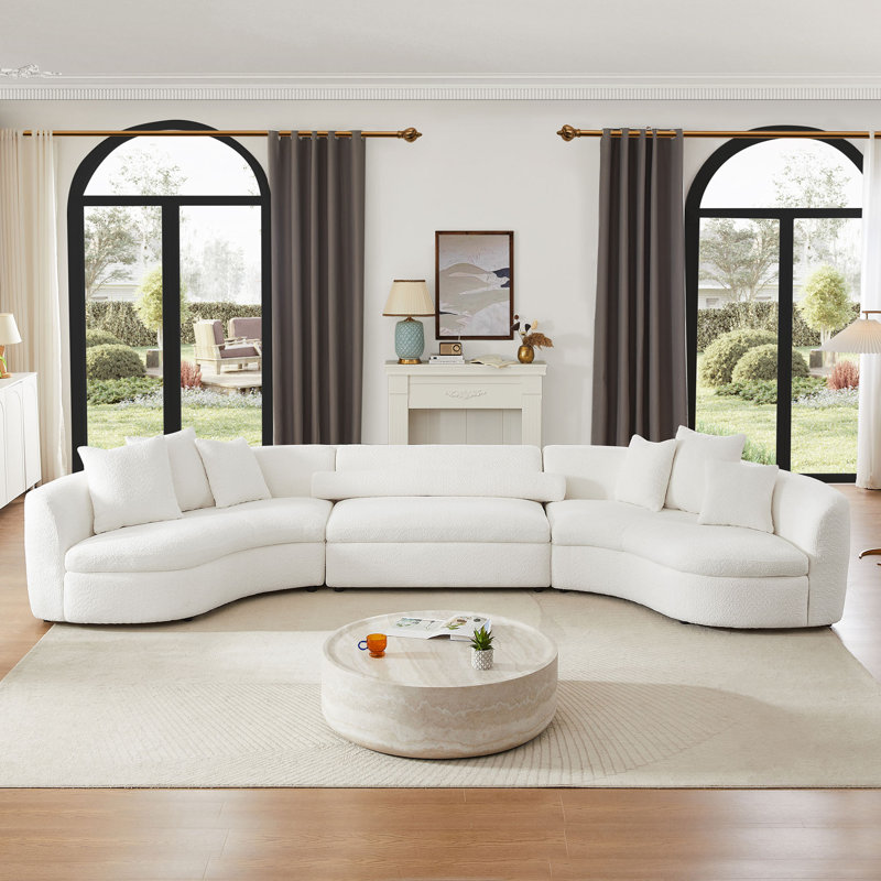Upholstered Curved Sectional Symmetrical