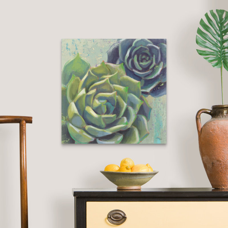 «Succulents I Crop», art mural sur toile, H 20 po x l 20 po x P 1,25 po, Toile tendue
