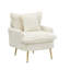 Canapé une place en velours côtelé beige de 77 cm (30,31 pouces), confortable pour se détendre au bureau à domicile grâce à son tissu, ses coussins épais et son soutien.
