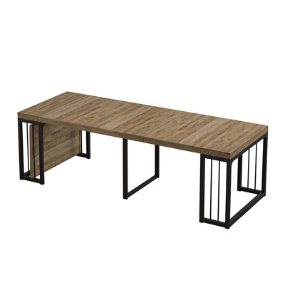 23.62"- 118"Modern Extendable Dining Table,Seats 2-10 People,,Space-Saving Wood Dining Table for Kitchen/Dining Room/Living Room,Perfect for Family Gatherings/Parties