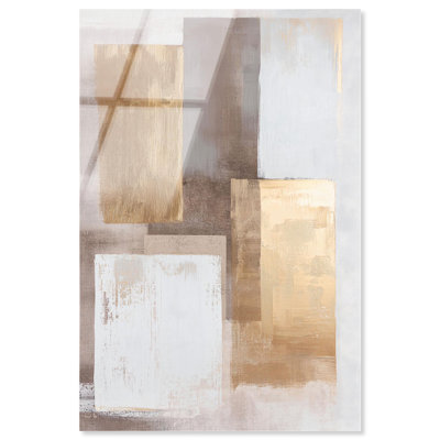 Interlocking of Planes II Acrylic Print Boho Gold Wall Art by Art Remedy, Ready to Hang, 24 x 36
