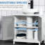 Grey And White Under Sink Storage - Bathroom Cabinet With 2 Doors, Space Saving, Adjustable Shelves, Build In & , Holds Daily Necessities