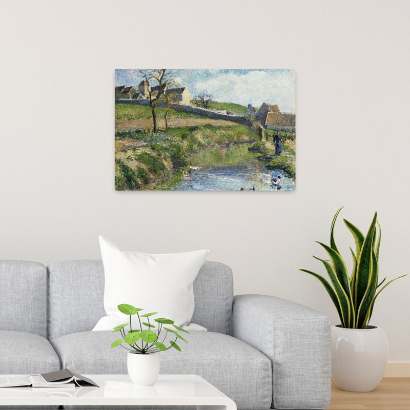 La Ferme d'Osny, 1883 - Impressionnisme abstrait contemporain - Paysage - Architecture - Estampe murale, H 24 po x l 36 po