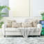 50 housses de coussin en chenille blanc crème de 18 po x 18 po à trois boutons, douillettes décoratives de style campagnard pour canapé-lit, salon, ensemble de 2