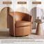 Fauteuil demi-tonneau pivotant en similicuir - aucun assemblage requis-1546108903