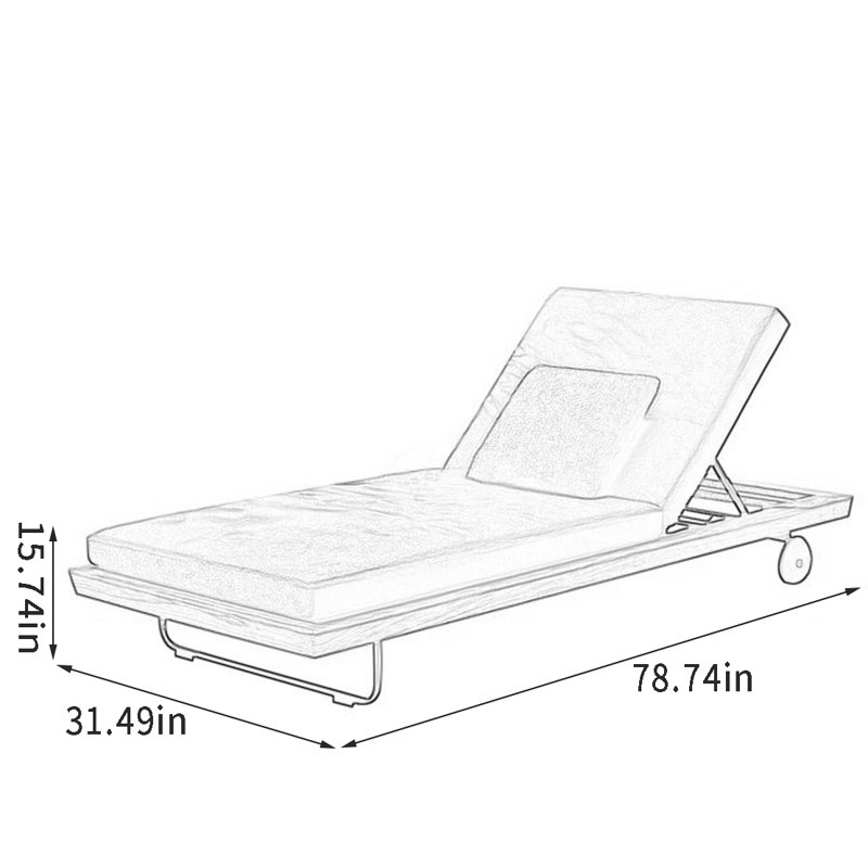 Chaise longue d'extérieur en teck