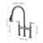 Pull Down Bridge Kitchen Faucet, 3 Hole 8 Inch Double Handle Kitchen Sink Faucet-125337660