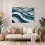 Art mural horizontal à rayures horizontales en acier bleu blanc bleu-2094588602
