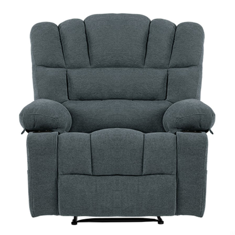 Massage Recliner Chair Sofa With Heating Vibration, Gray Fabric