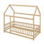 Lit simple en bois avec clôture-505989335