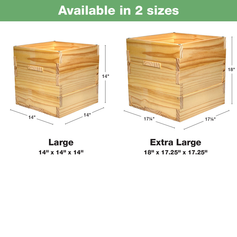 Union Rustic Ilerioluwa Wooden Planter Box with String Light Pole Insert, Classic Stacked Panel Design, Weather-Resistant Finish, Wood Planter Boxes Outdoor, Wooden Planters with Integrated Drainage