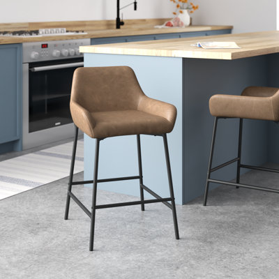 Greely Upholstered Counter Stool with Metal Frame