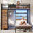 (+ Hall Tree) 88.2''W L-shaped Bunk Kids Bed with Storage and Charging Station LED Metal Loft Bed with 5 Storage Drawers and Bookshelves Maximize Space Save Loft bed with Twin Bed-1689321218