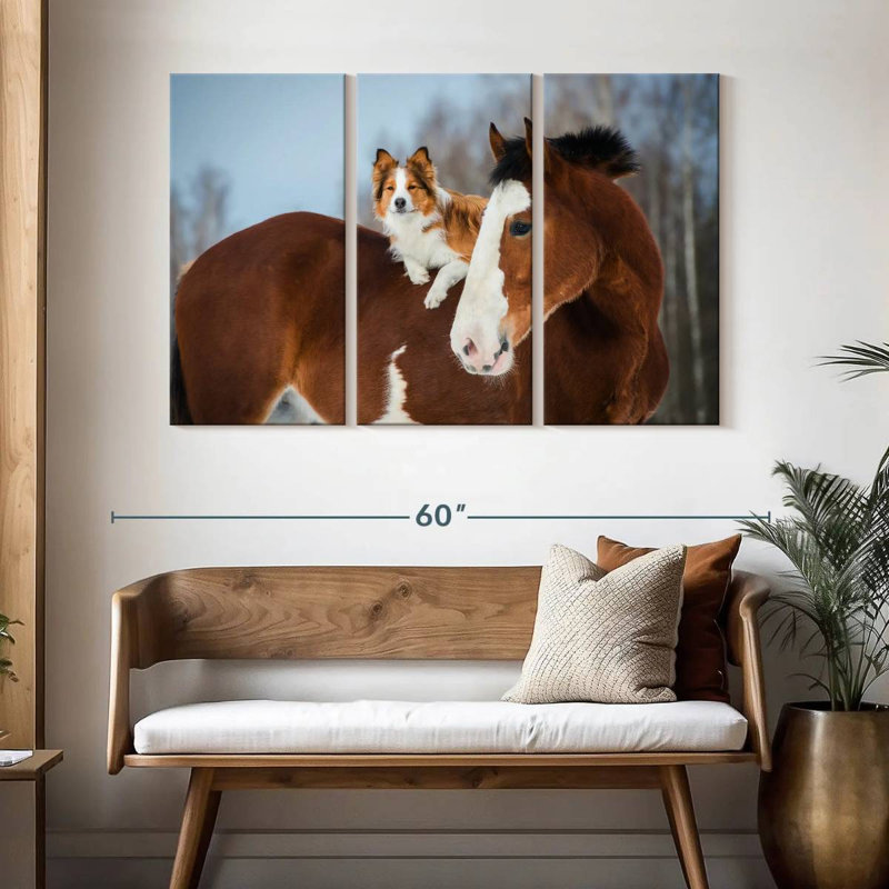 Collie On Horse, 32" H x 50" W
