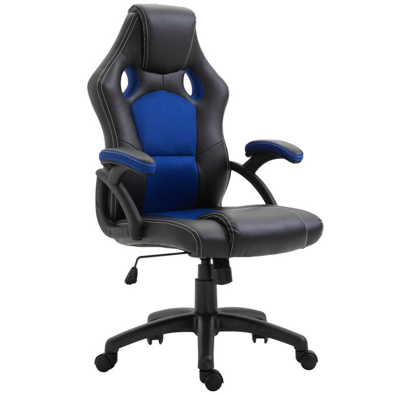 Chaise berçante E-sports, Bleu / Noir