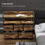 Abbad Chest of Drawers Fabric Dresser 5 Drawers, Rustic Brown