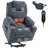 Power Lift Technology Chenille Blue Lounge Chair With Usb Charging And Luxury Comfort