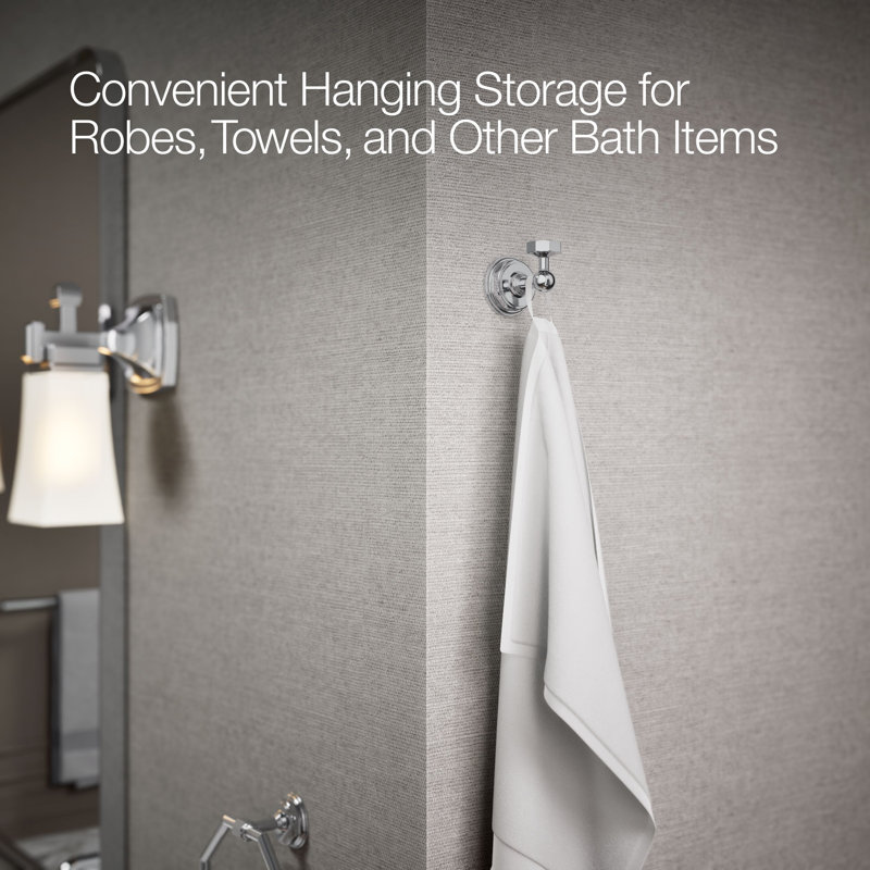 Pinstripe® Wall Mounted Robe Hook, Polished Chrome