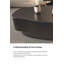 Table basse moderne en pierre frittée noire de 47 po, plateau ovale unique, résistant aux rayures et à la chaleur-790665884
