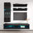 Lomas 63" Modern Floating Wall Mounted Entertainment Center with 16-Color LED Lighting, High Gloss Finish-1737478490