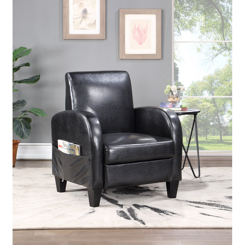 Fauteuil club Auburn, Similicuir noir