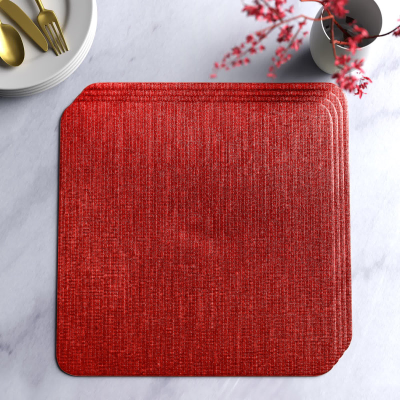 Ensemble de napperons 4 pièces Loubertha, Rouge