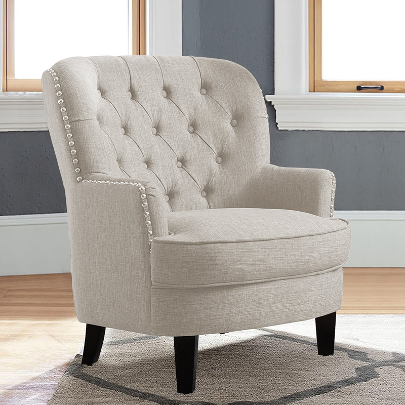 Chaise d'appoint rembourrée avec coussin moelleux Mid-Century