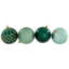 Boules de Noël brillantes et texturées incassables - 3 po (76 mm) - Vert - 48 carats