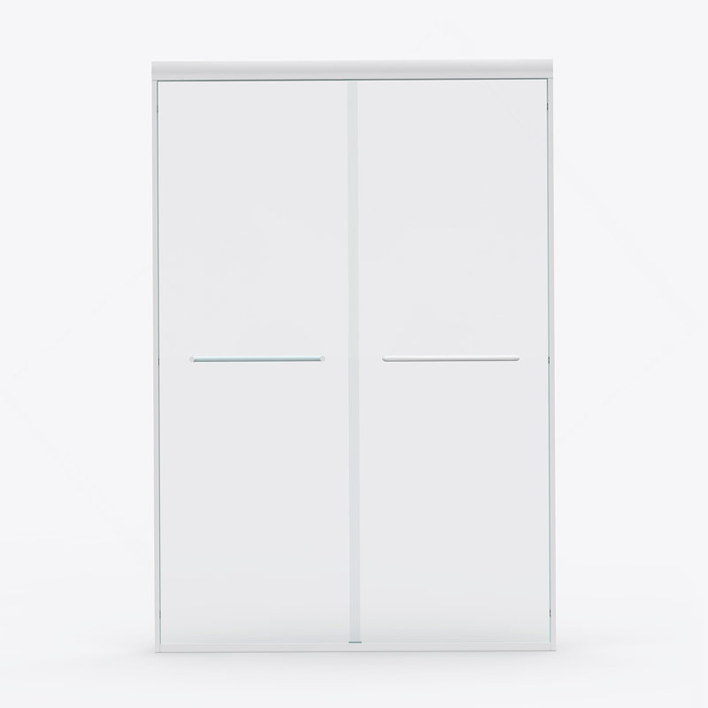 Double porte de douche coulissante, porte de salle de bain coulissante semi-sans cadre