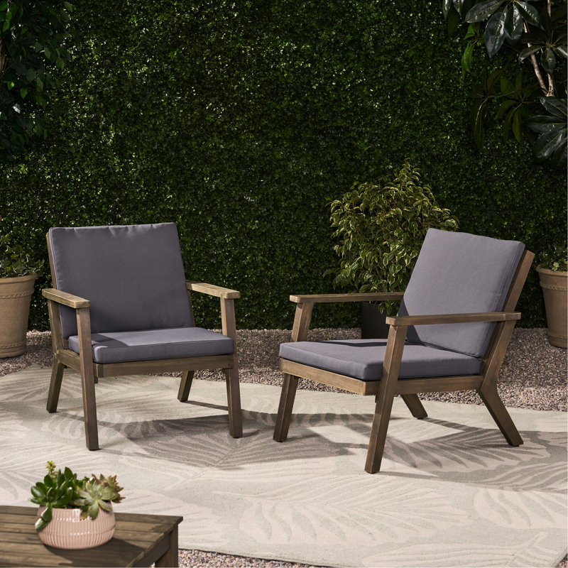 Fauteuil club gris foncé - bois pour espace extérieur, 29,34 po Hauteur, largeur 32,06, profondeur 25,5, 22,37 lb de construction, hauteur, largeur, profondeur, masse