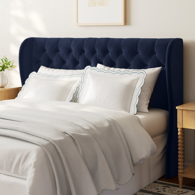 Tomey Upholstered Headboard, Twin, Classic Ink Performance Velvet