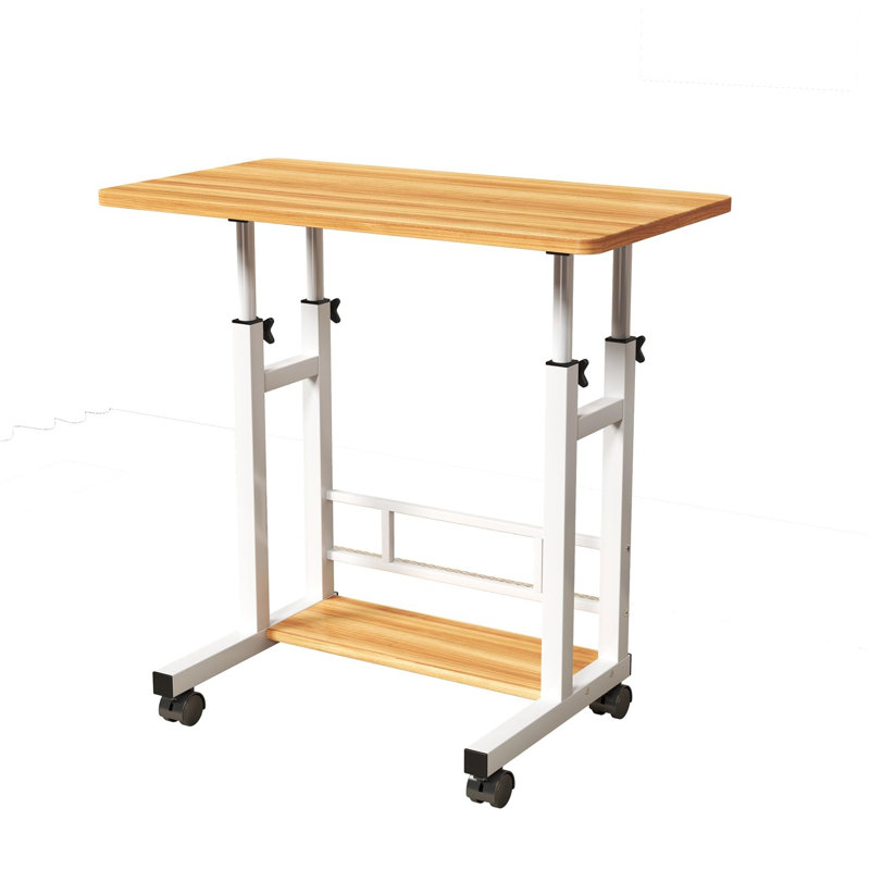 Metal Base Computer Desk, Tan/White