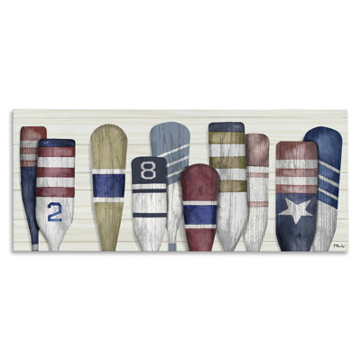 «Port Oars Vintage Americana Patterns» par Paul Brent, impression sur toile tendue