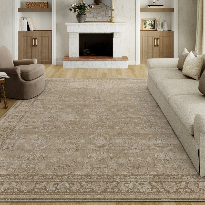 Machine Washable Oriental Area Rug For Living Room With Non-Slip Backing, Rectangle 8' x 10'