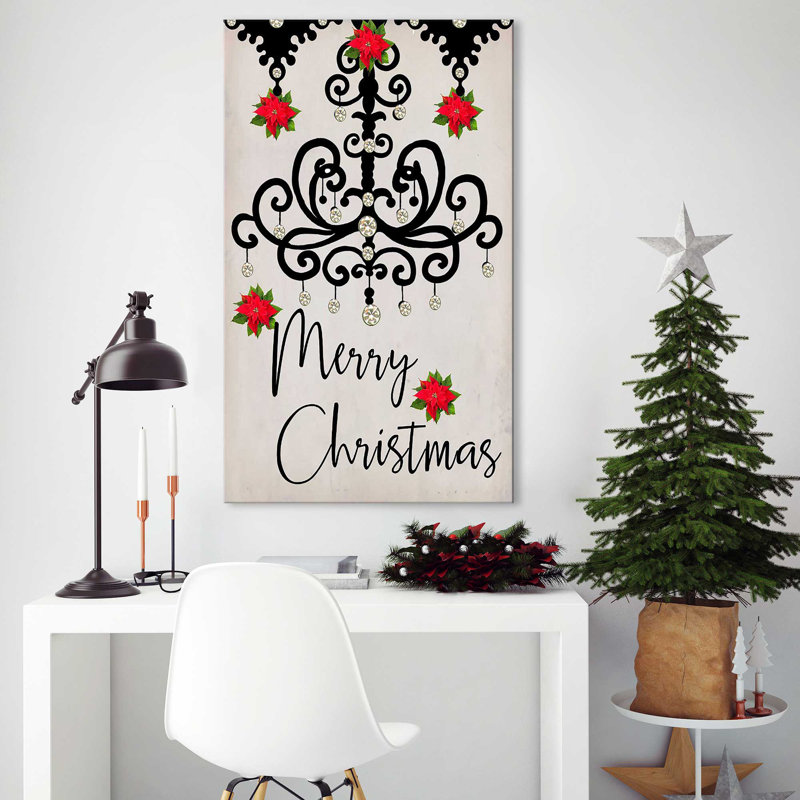 Lustre, Merry Christmas (vertical) par By Jodi - impression, H 48 po x l 28 po x P 1,5 po, Toile tendue