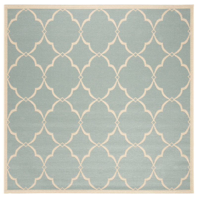 Tapis d'intérieur / extérieur à motif géométrique Adler, Carré 6 pi 7 po