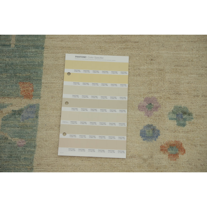 Tapis art déco à motif végétal 7 x 7