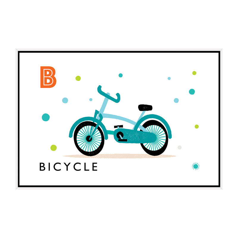 «B Is» pour vélo - impression, Pas de tapis, H 40 po x l 60 po x 1,5 po, Toile blanche encadrée