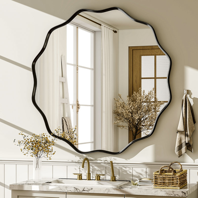 Miroir de salle de bain, Noir, 36 po x 36 po