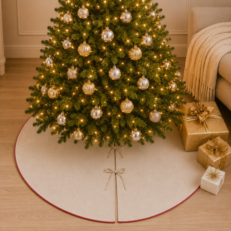 Jupe d'arbre de Noël rouge 56 po, H 56 po x l 56 po, Rouge
