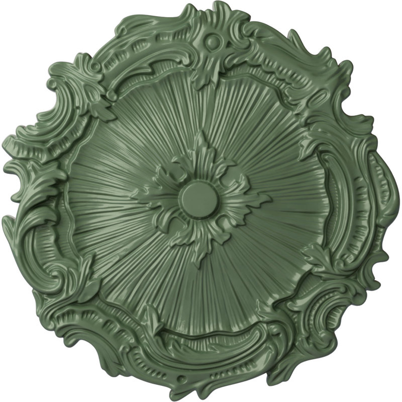Médaillon de plafond Endurathane Medea, DO 16 1/2 po x P 3 7/8 po x P 1 1/2 po (convient aux auvents jusqu'à 5 3/8 po), finition pierre spartiates peinte à la main