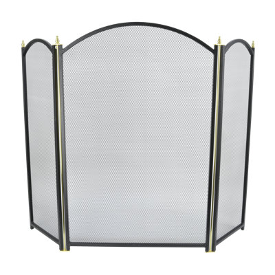 3 Panel Steel Fireplace Screen