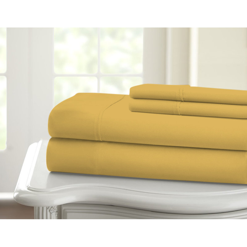 Ensemble de draps Neesa 1200, Ensemble de draps pour très grand lit californien, Doré
