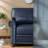 Spacious Navy Blue Sectionals Sofa With Storage, Faux Leather For Modern Living Room