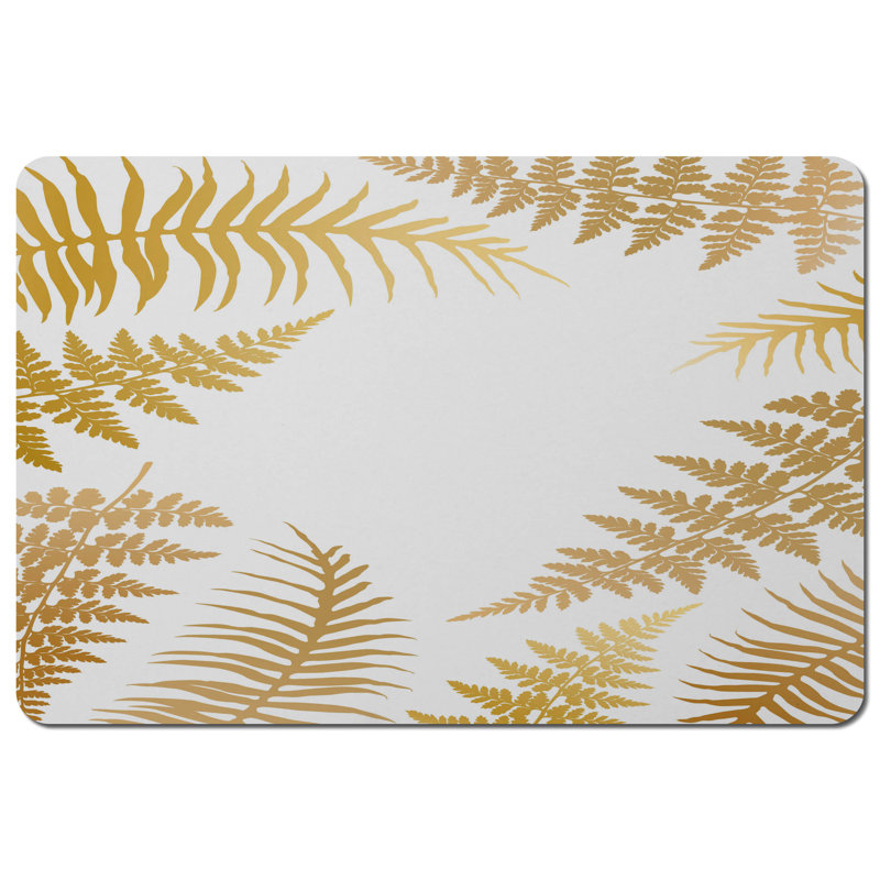 Holsey Polyester-Coated Hardboard Floral Rectangle Placemat