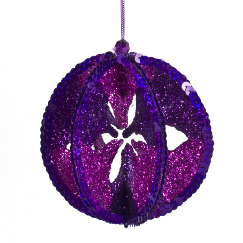 10cm Ball Ornament, Purple / Fuchsia