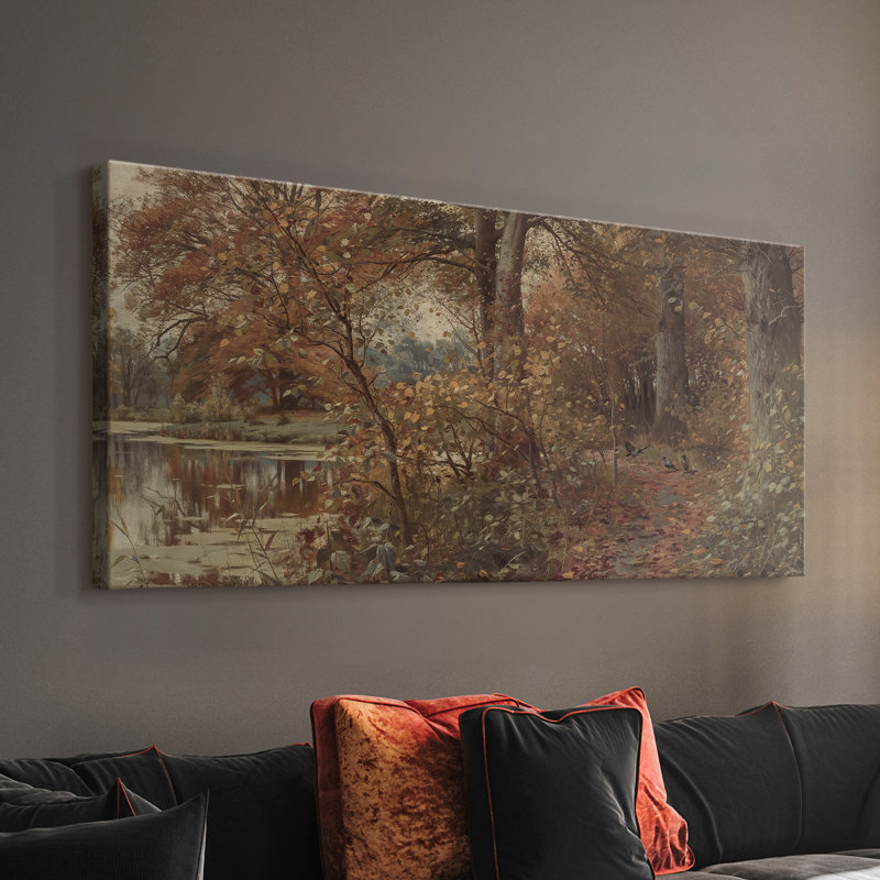 Série paysage - DCCLxxix - Toile tendue avec châssis - Prêt à être accroché, H 16 po x l 32 po