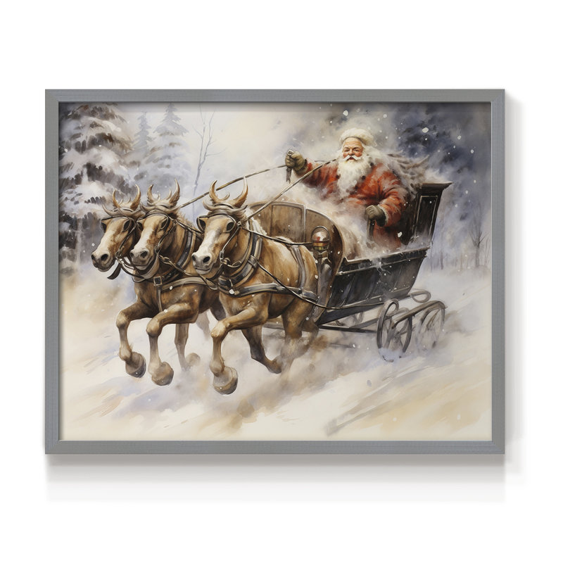 «Chirstmas Art» -CCCLLX-III - Reproduction encadrée - Restickable, H 22 po x l 28 po, Gris